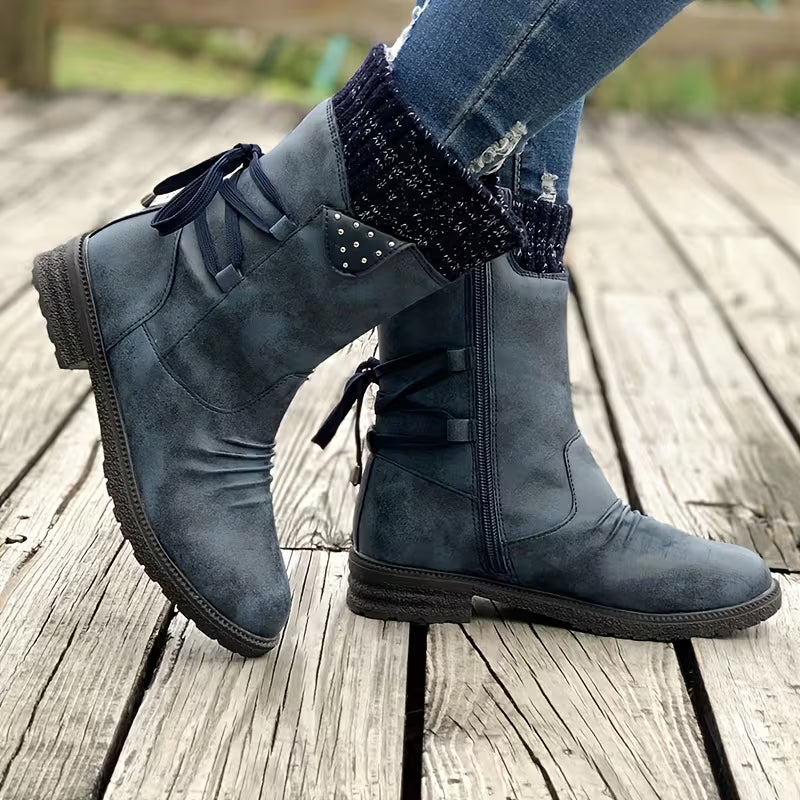 HAZELIE AUTUMN BOOTS - Vintage Mid-Calf & Elastic
