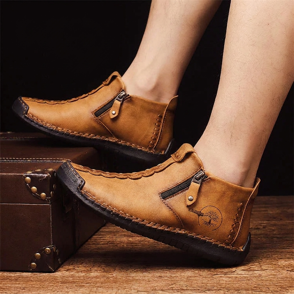MEN'S ZIPPER OUTDOOR HAND-SEWN TOOLING SHOES 2026