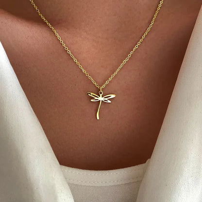 GOLDEN FLIGHT DRAGONFLY NECKLACE