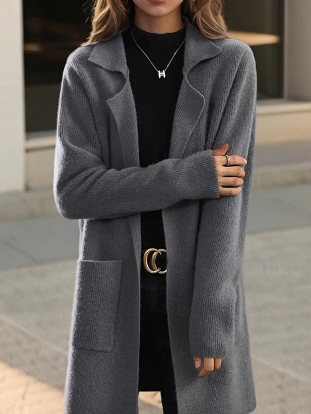 Women's Knit Shirt Collar Cardigan Jacket