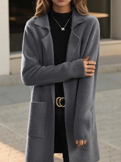 Women's Knit Shirt Collar Cardigan Jacket
