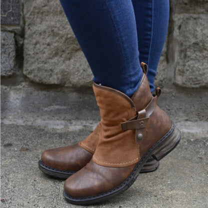 ELISE™ WARM LOW HEEL ORTHOPEDIC LEATHER ANKLE BOOTS
