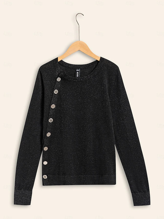 Women's Cropped Button Knit Top