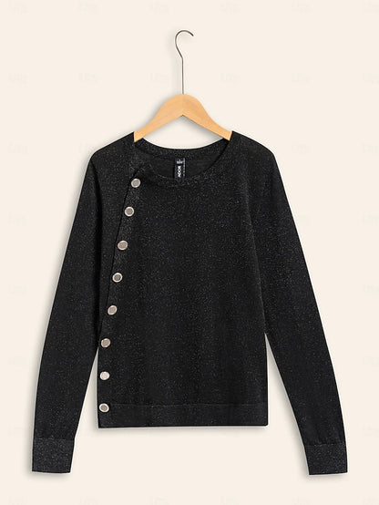 Women's Cropped Button Knit Top