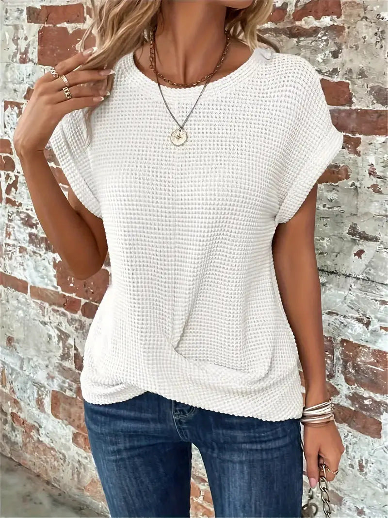 ISA™ | ELEGANT BLOUSE WITH CREW NECK