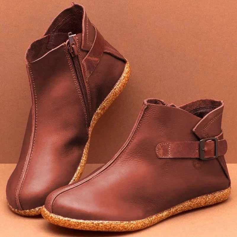 PREMIUM™ FLAT RETRO BOOTS WITH ROUND TOE