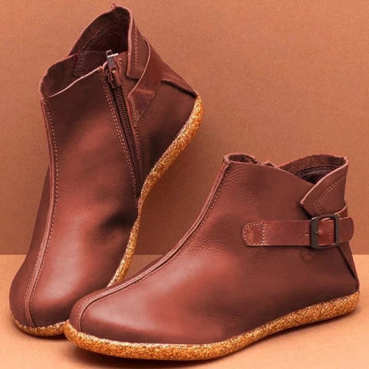 PREMIUM™ FLAT RETRO BOOTS WITH ROUND TOE