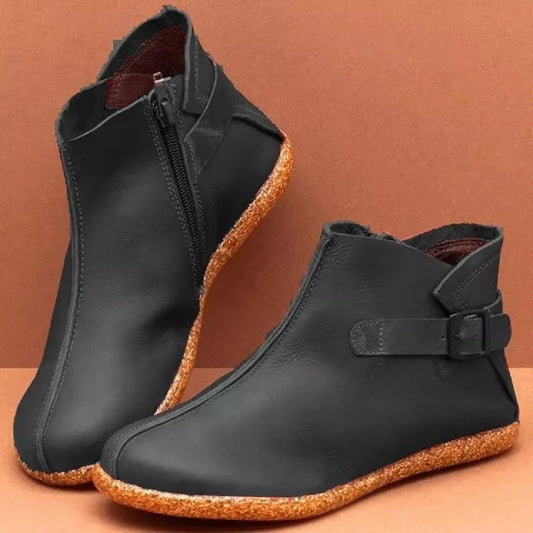 PREMIUM™ FLAT RETRO BOOTS WITH ROUND TOE