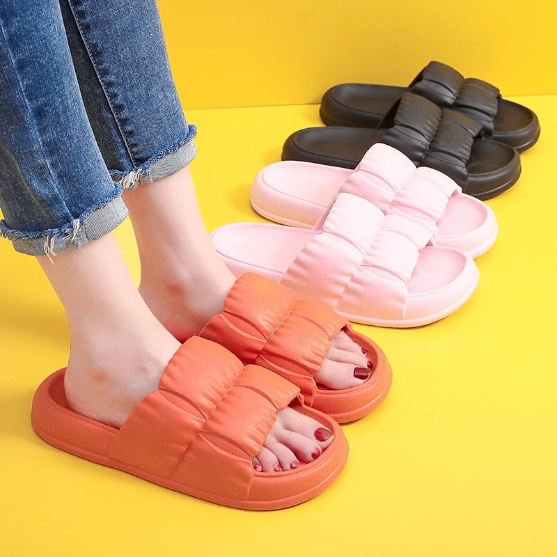 WOMEN'S SOFT SOLE THICK PLATFORM SLIPPERS